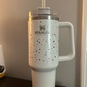 Stanley White Speckled Tumbler with Handle